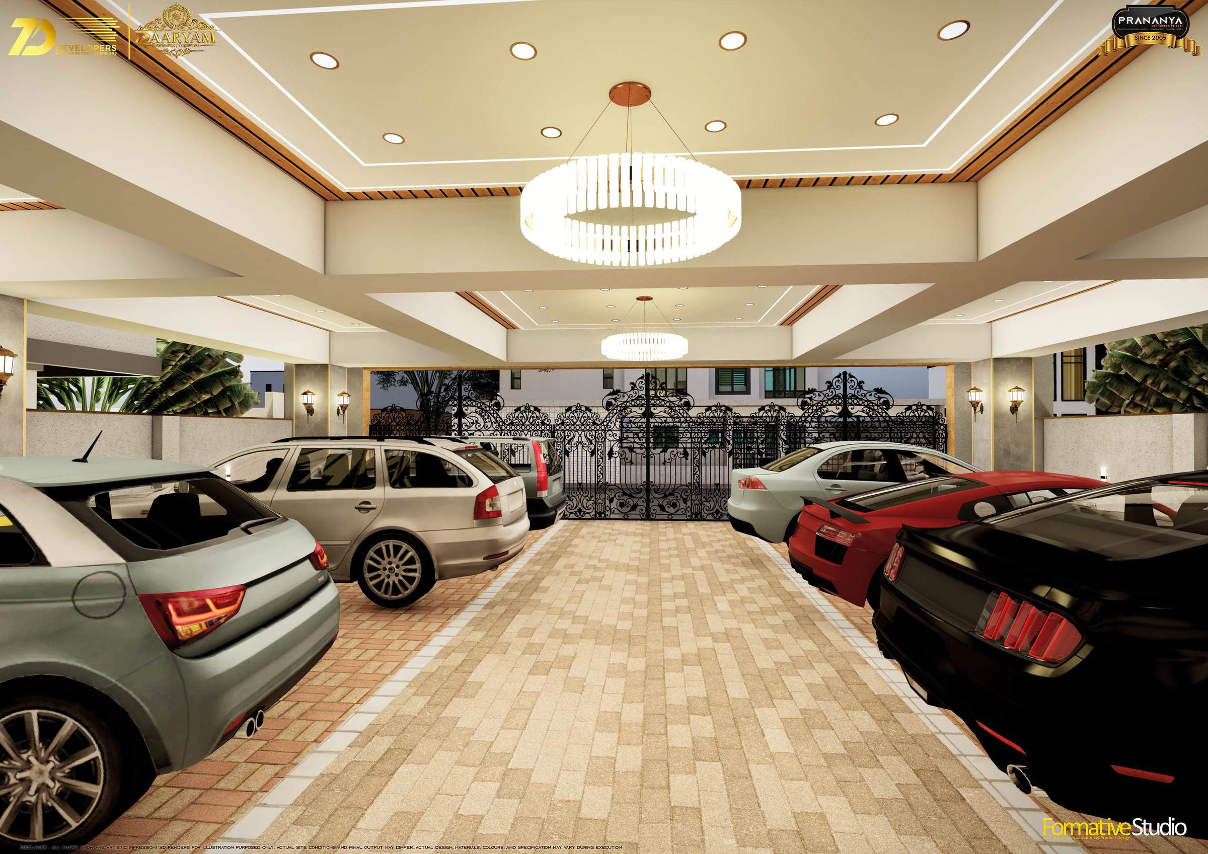 Covered car parking for 7D AARYAM