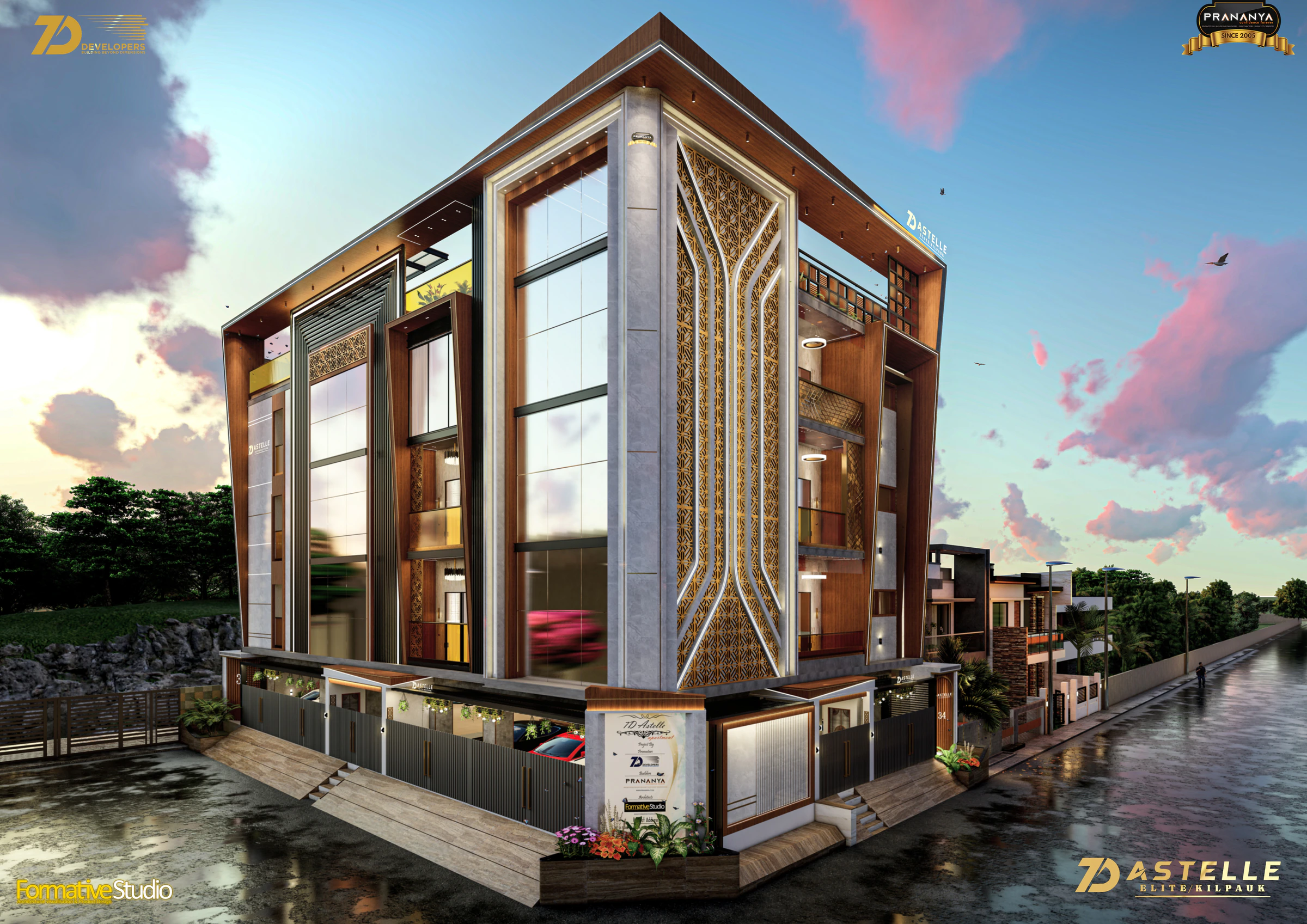 Front perspective elevation for 7D Astelle