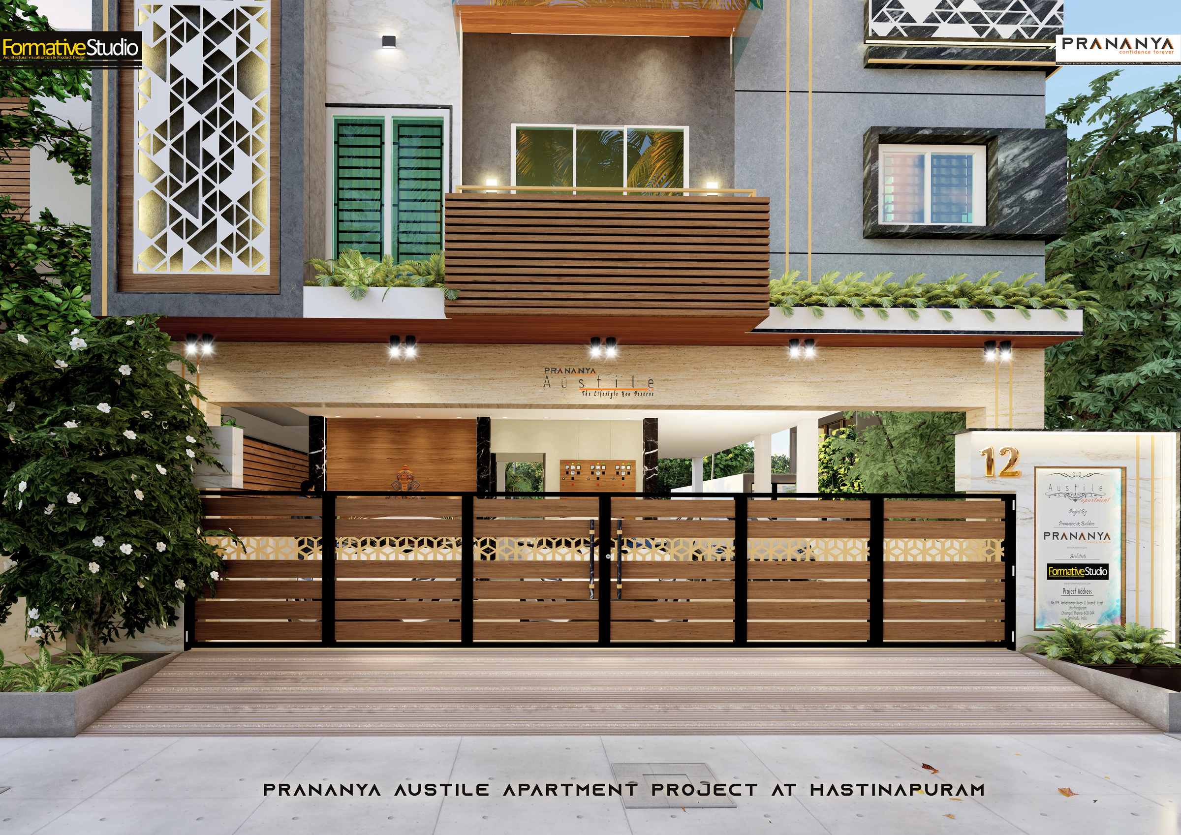 Entrance and frontage detail for Prananya Austile