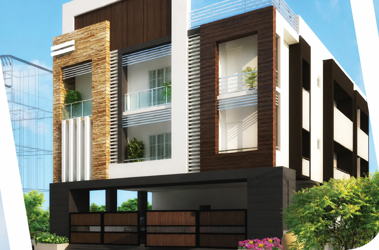 Full project elevation in Palavakkam